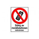 Skylt Stäng Av Mobiltelefon 