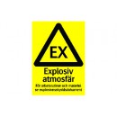 Varningsskylt Varning Explosiv Atmosfär
